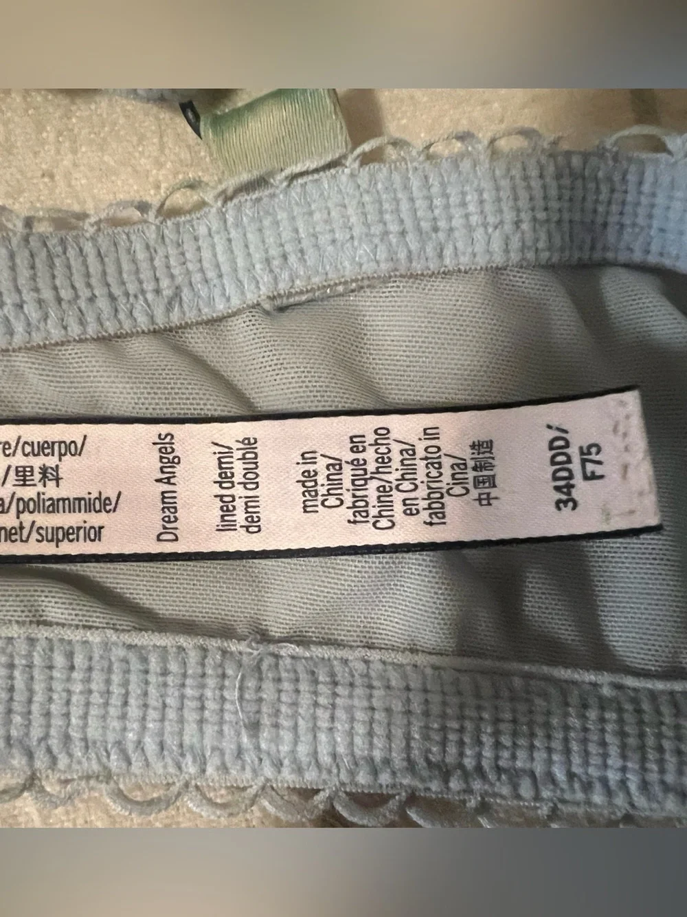 Victoria's Secret Lined Demi Bra 34DDD Dusty Blue